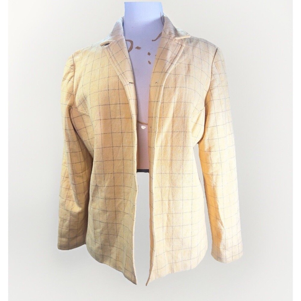 Pendleton Blazer Size 16 Vintage 80's Women's Pale Marigold Plaid Ivy League Set